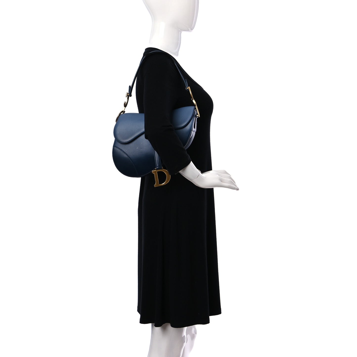 Calfskin Gradient Saddle Bag Indigo Blue