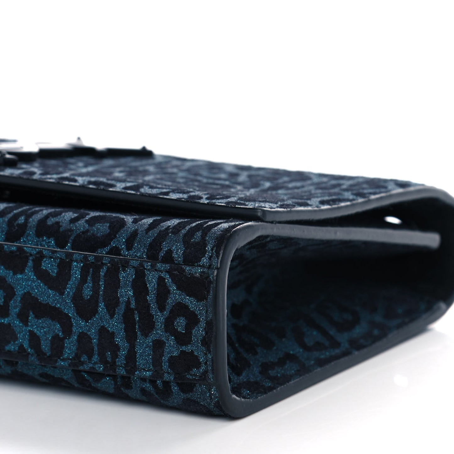 Glitter Leopard Small Monogram Kate Satchel Blue