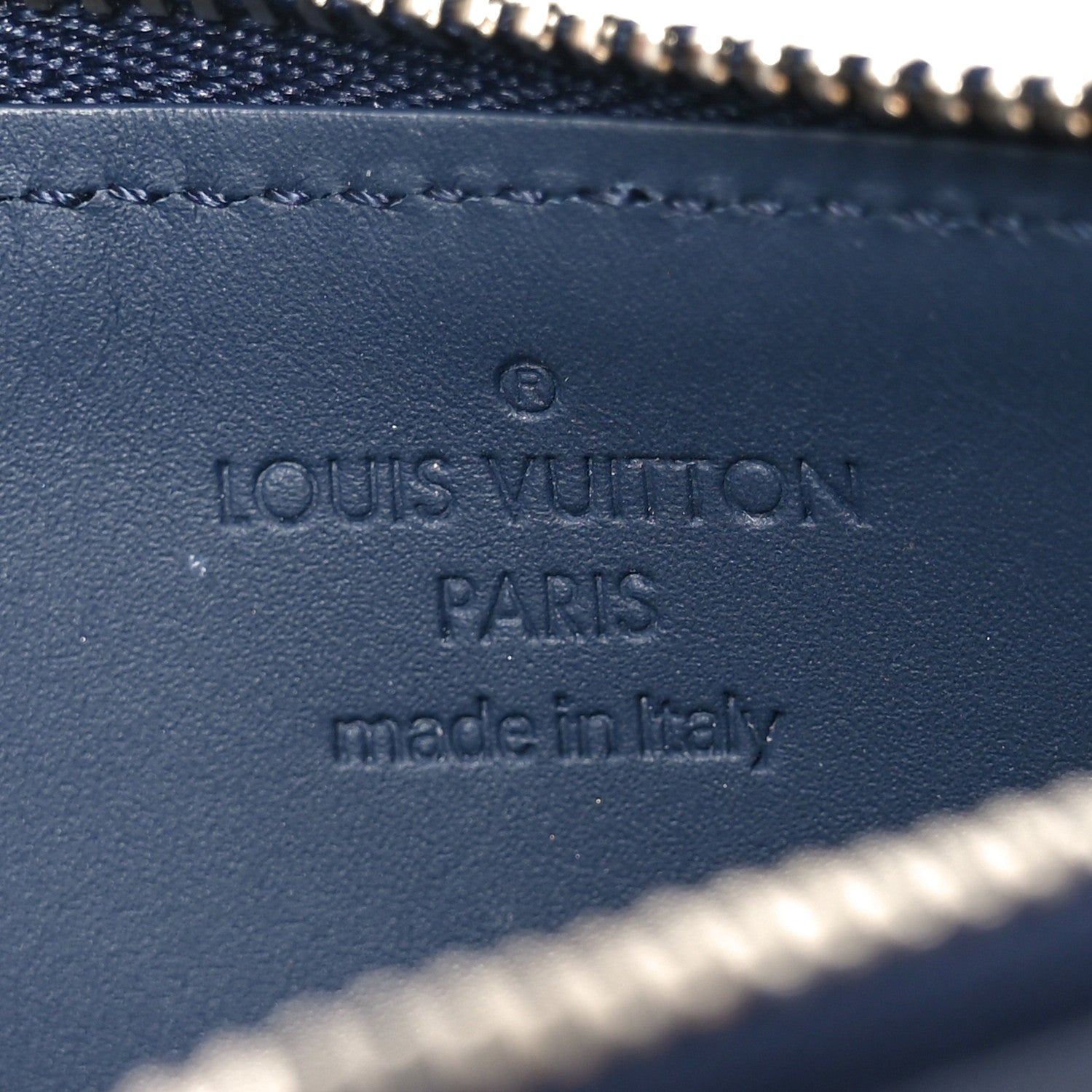 Louis Vuitton Calfskin Aerogram Coin Card Holder Navy Blue 1883530