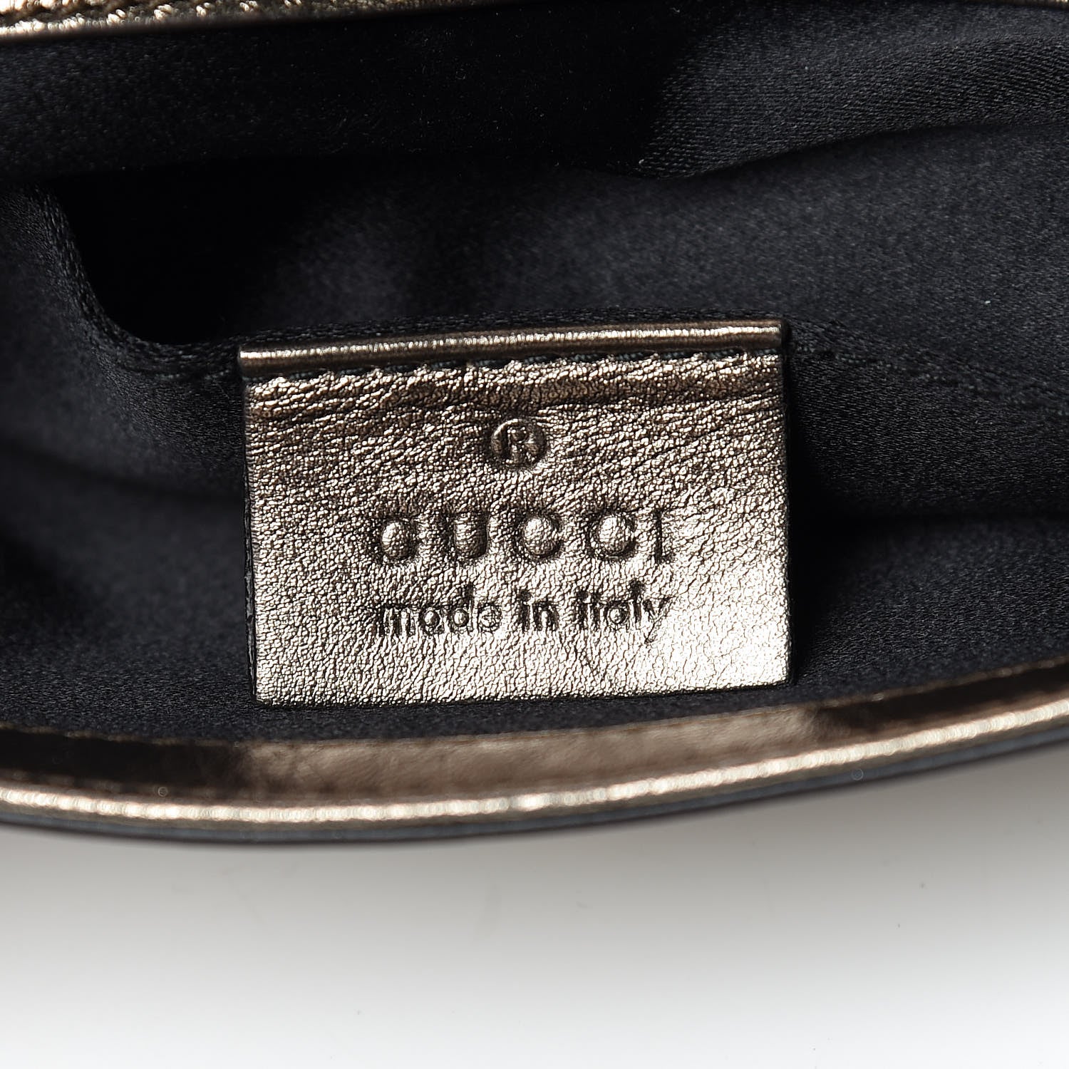 Gucci Metallic Calfskin Embellished Tassel Clutch Pewter 6 of 9