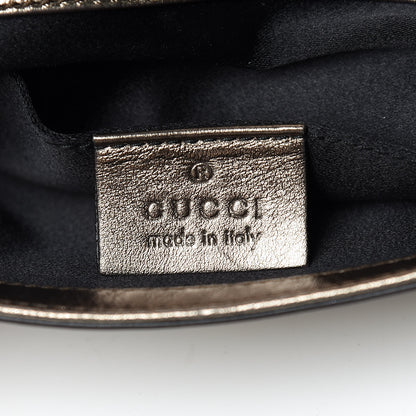 Gucci Metallic Calfskin Embellished Tassel Clutch Pewter 6 of 9