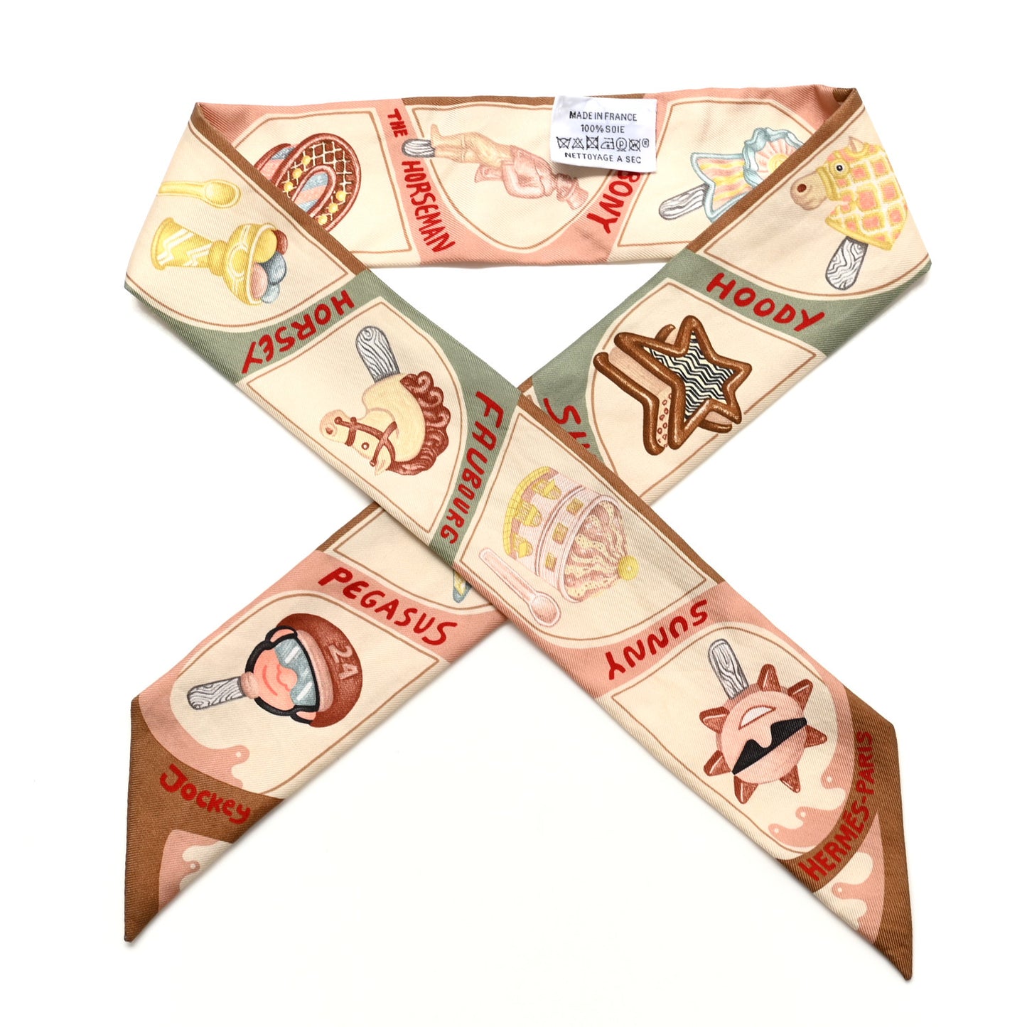 Silk Funny Ice Cream Twilly Beige Cream Vert