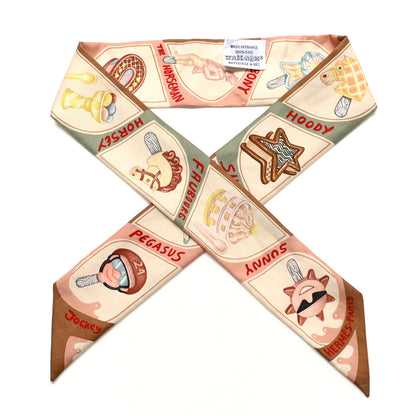 Hermes Silk Funny Ice Cream Twilly Beige Cream Vert 1 of 4