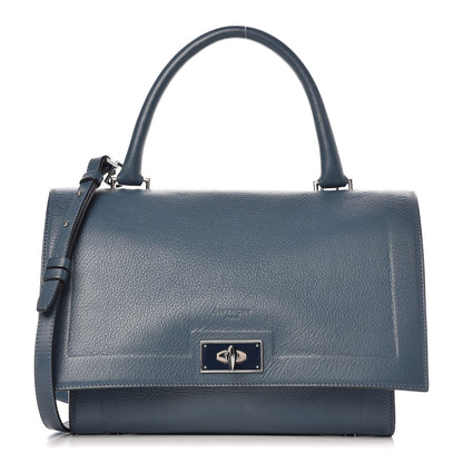 Givenchy Grained Calfskin Small Shark Lock Satchel Mineral Blue 1 of 17