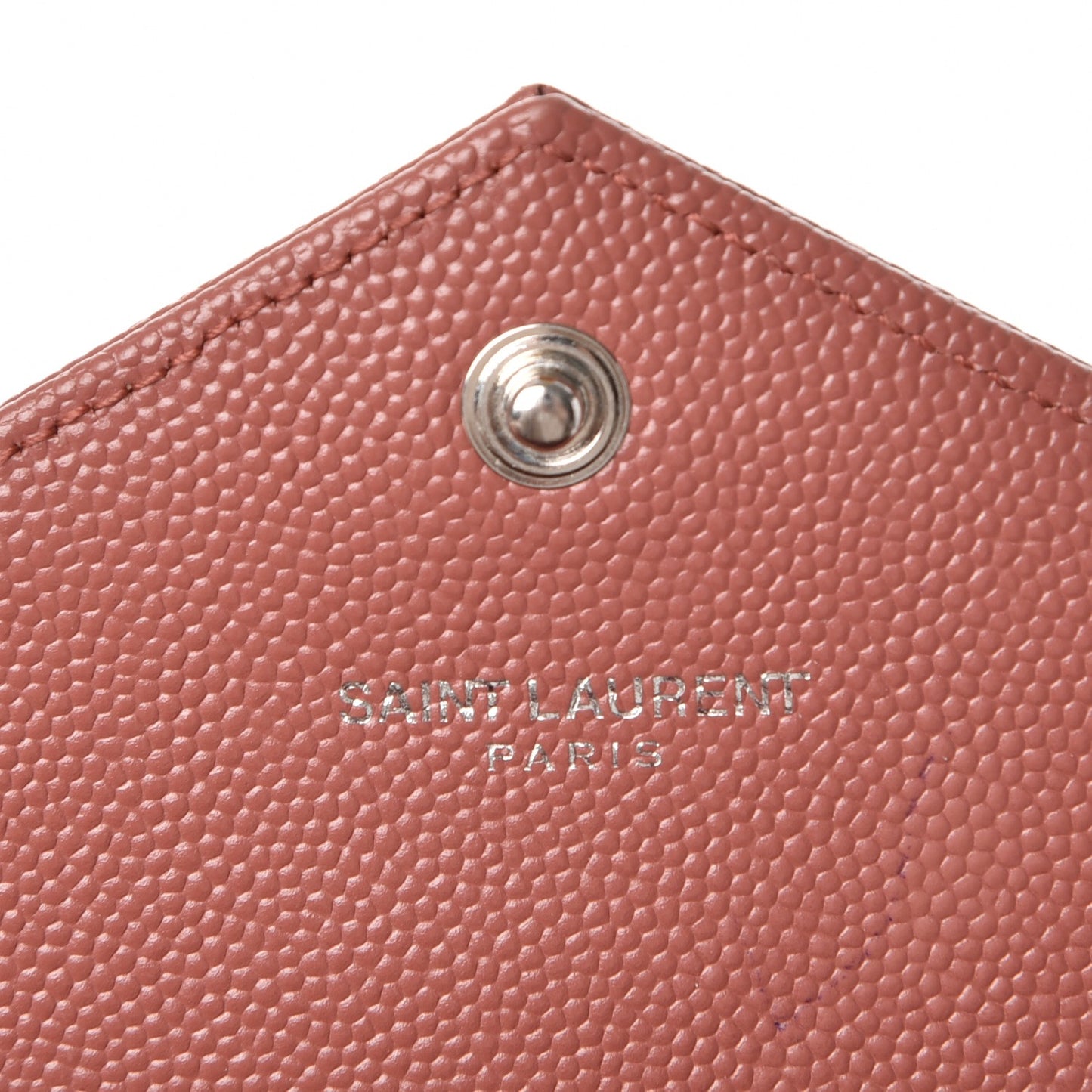 Grain De Poudre Matelasse Chevron Small Monogram Chain Wallet Blush Fonce