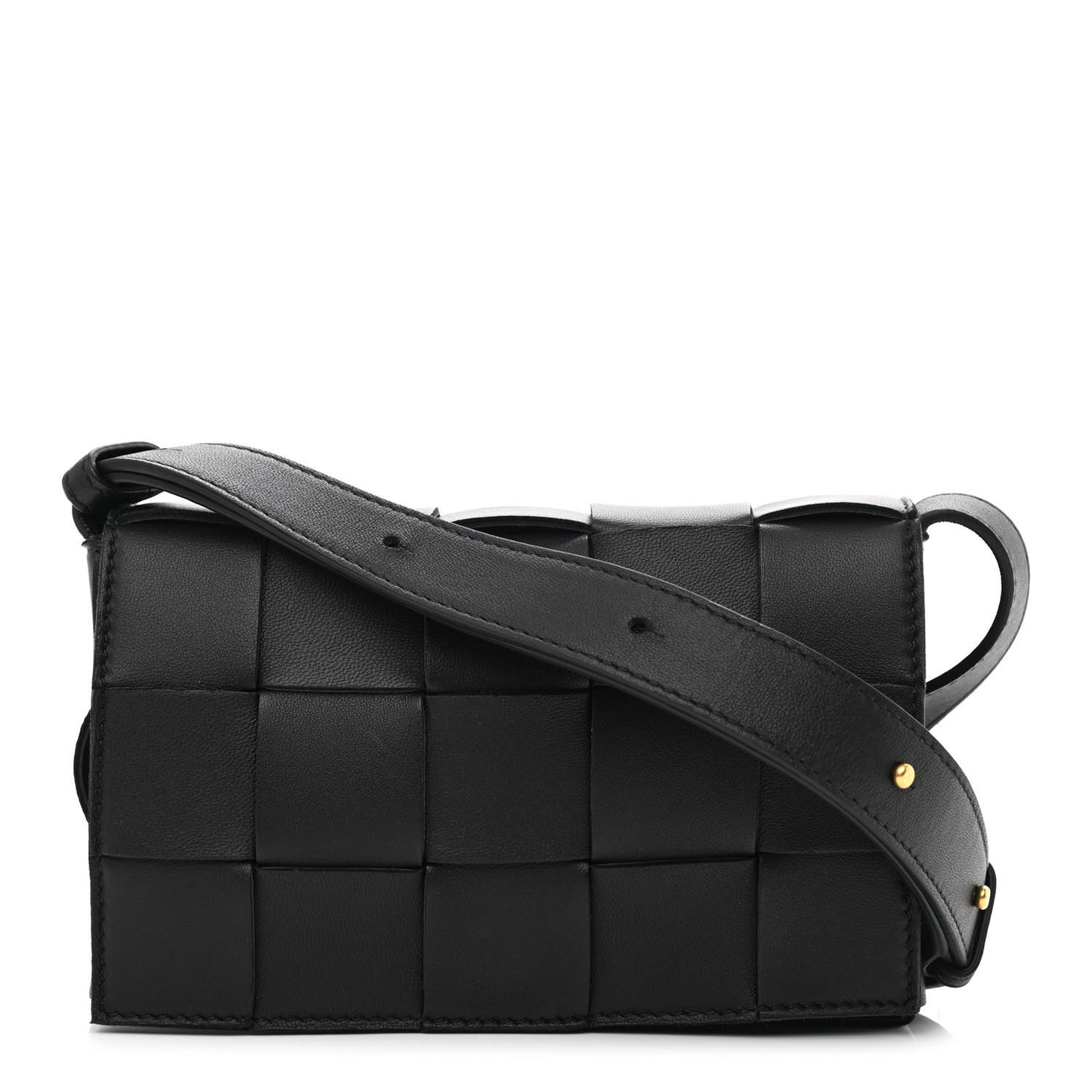 Lambskin Maxi Intrecciato Cassette Crossbody Bag Black