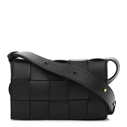 Bottega Veneta Lambskin Maxi Intrecciato Cassette Crossbody Bag Black 1 of 10