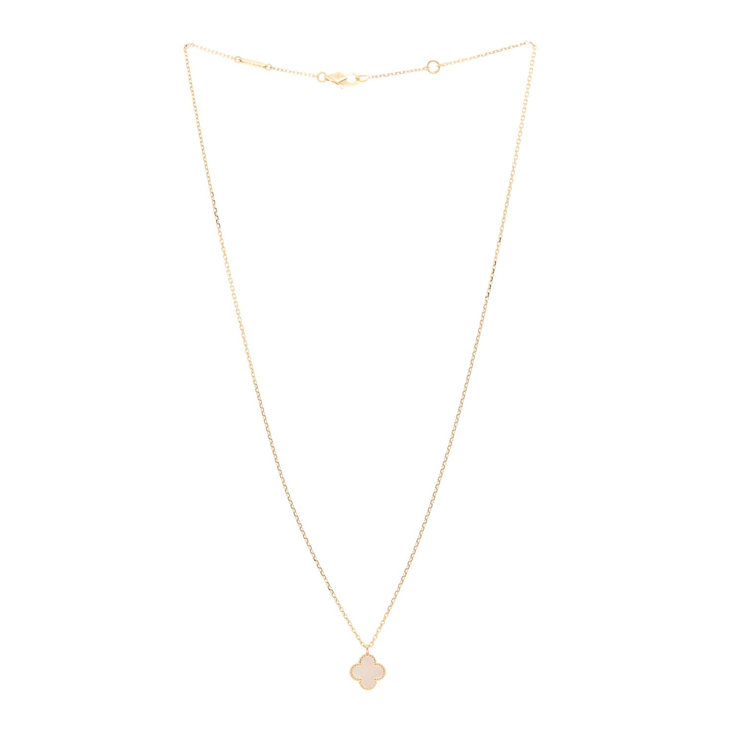 18K Yellow Gold Mother of Pearl Sweet Alhambra Pendant Necklace