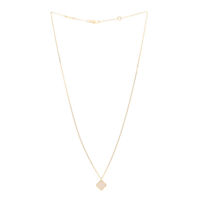 Van Cleef & Arpels 18K Yellow Gold Mother of Pearl Sweet Alhambra Pendant Necklace 3 of 5