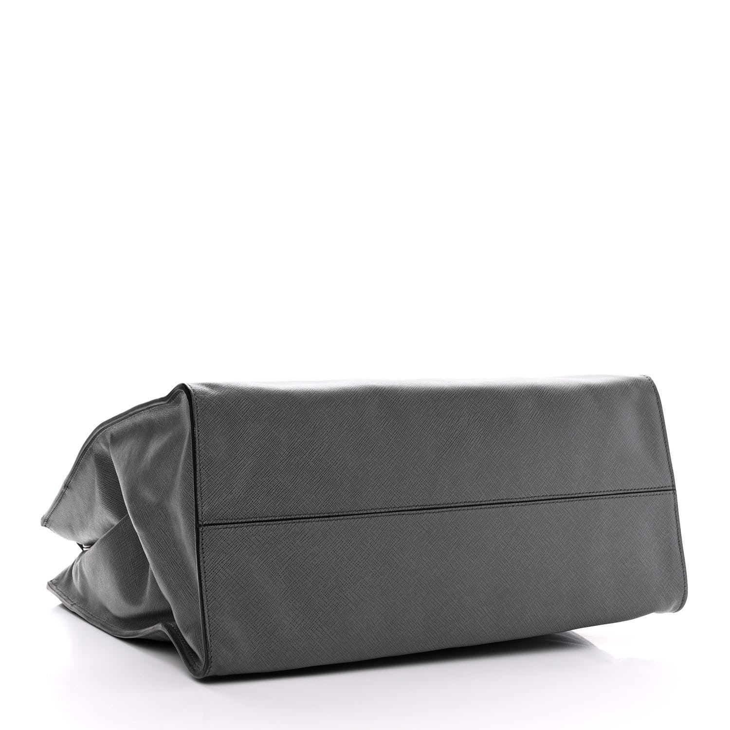 Prada Saffiano Travel Shopping Tote Mercurio 4 of 16
