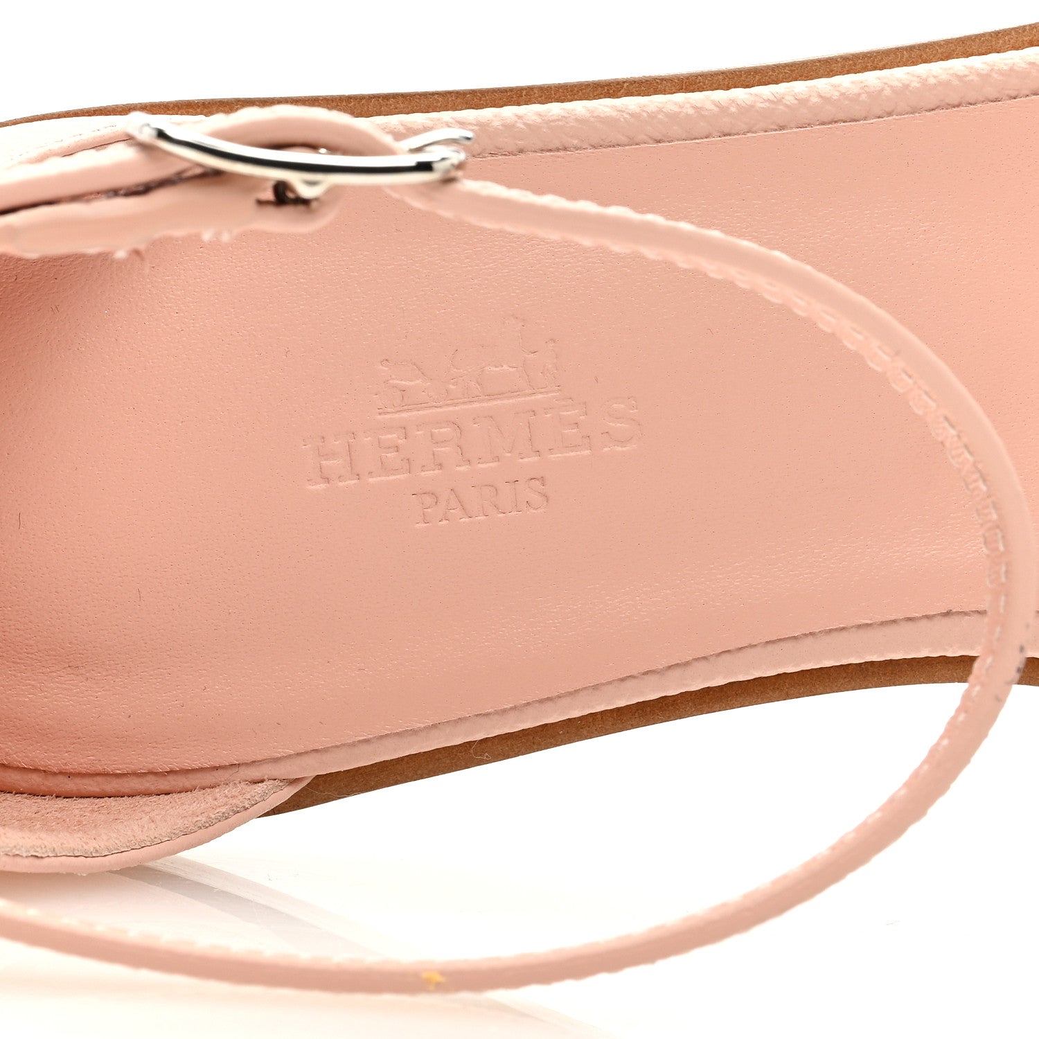 Hermes Epsom Santorini Sandals 39.5 Rose Porcelaine 7 of 9