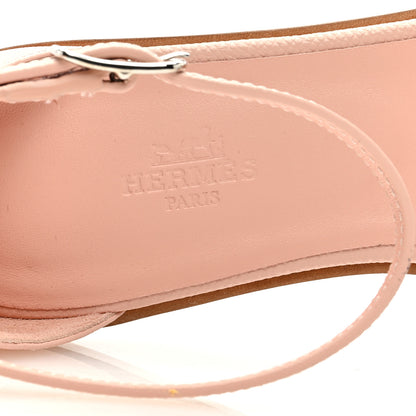 Hermes Epsom Santorini Sandals 39.5 Rose Porcelaine 7 of 9