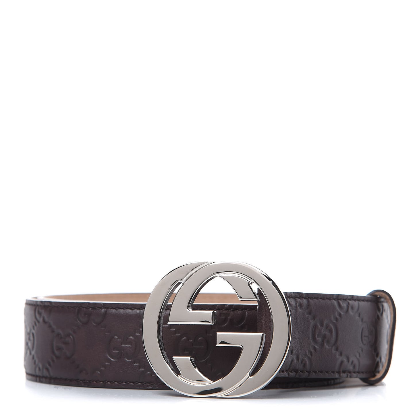 Guccissima Interlocking G Belt 95 38 Dark Brown