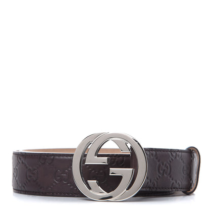 Gucci Guccissima Interlocking G Belt 95 38 Dark Brown 1 of 6