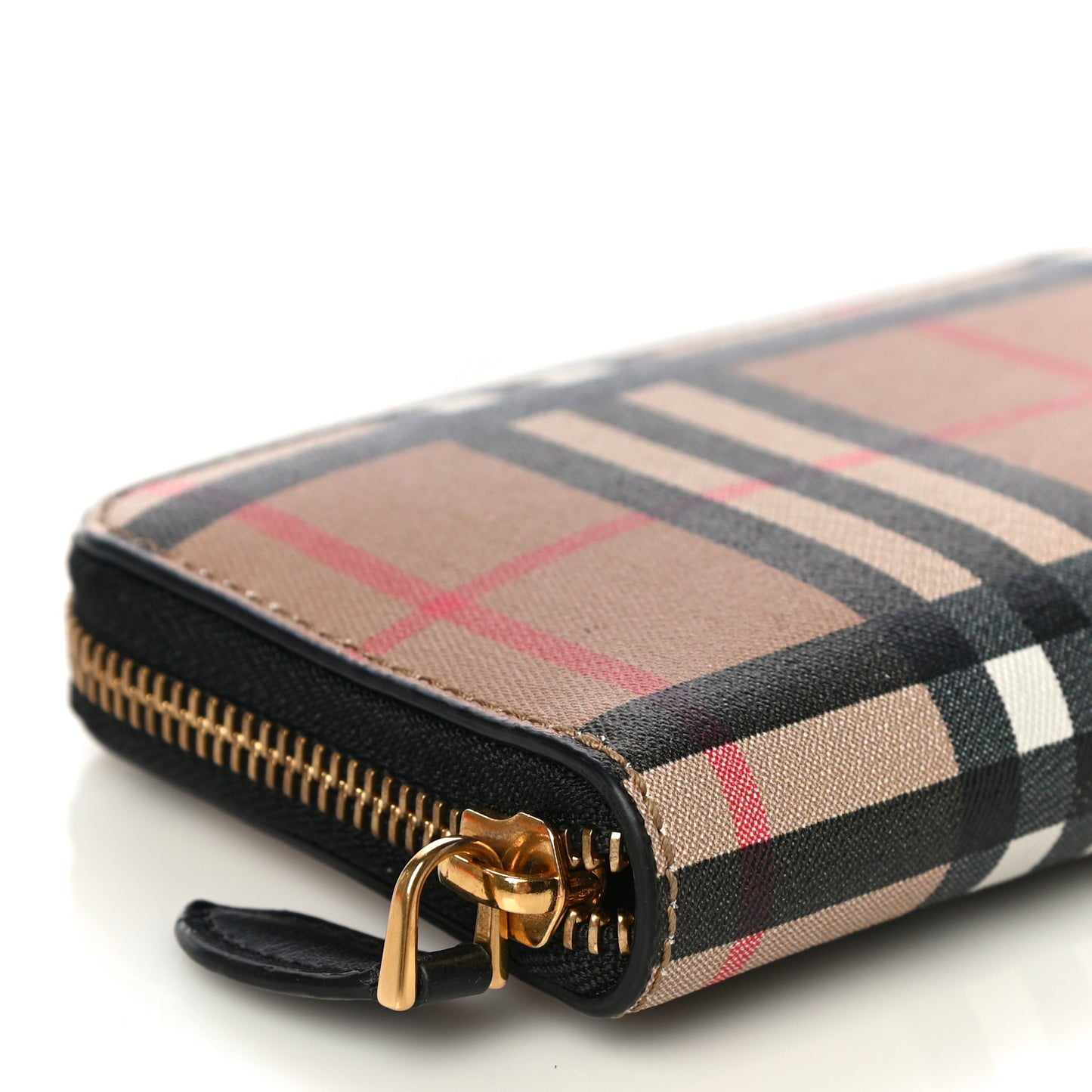 Vintage Check Elmore Zip Around Wallet Black