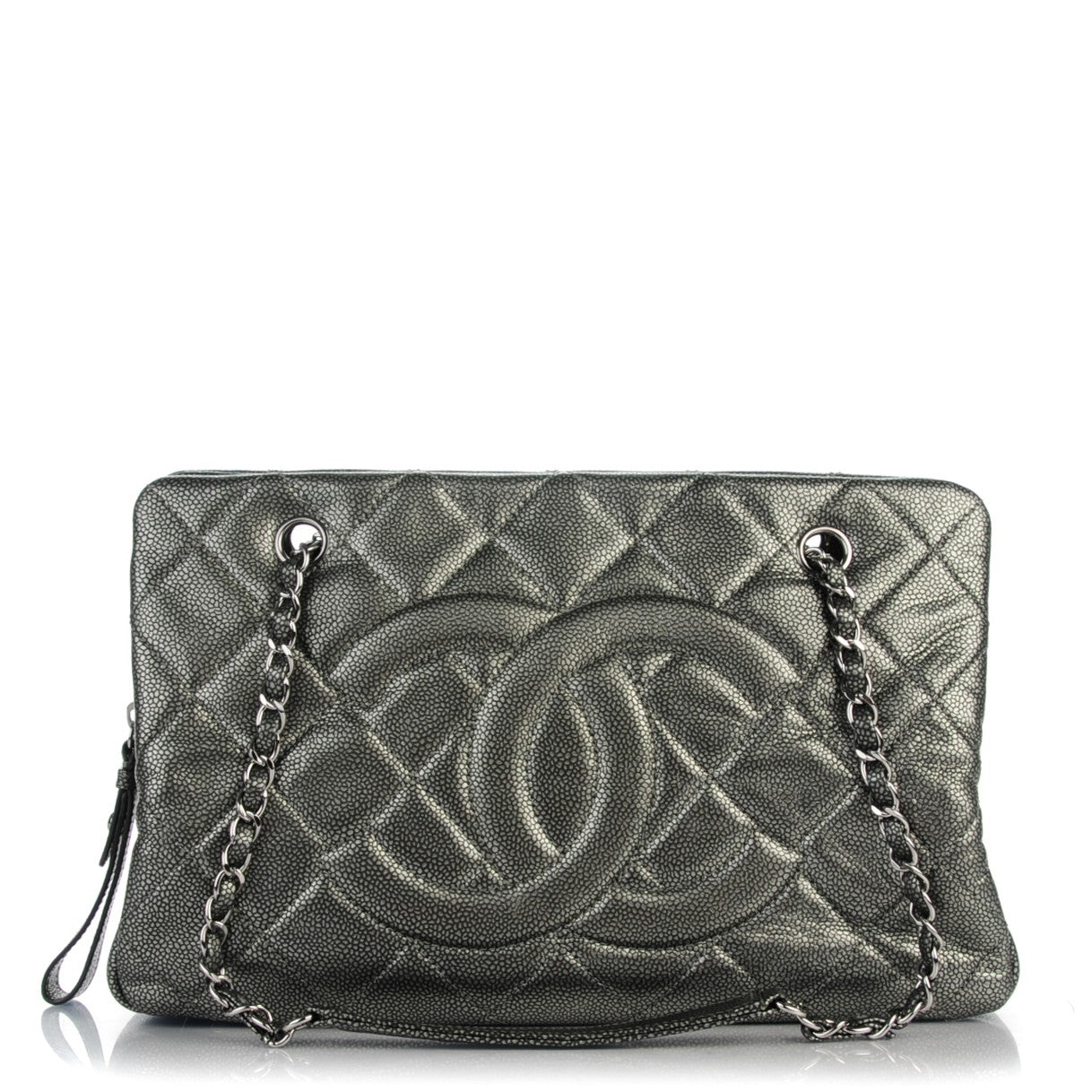 Chanel Caviar Quilted Timeless CC Tote Dark Silver 1 of 7