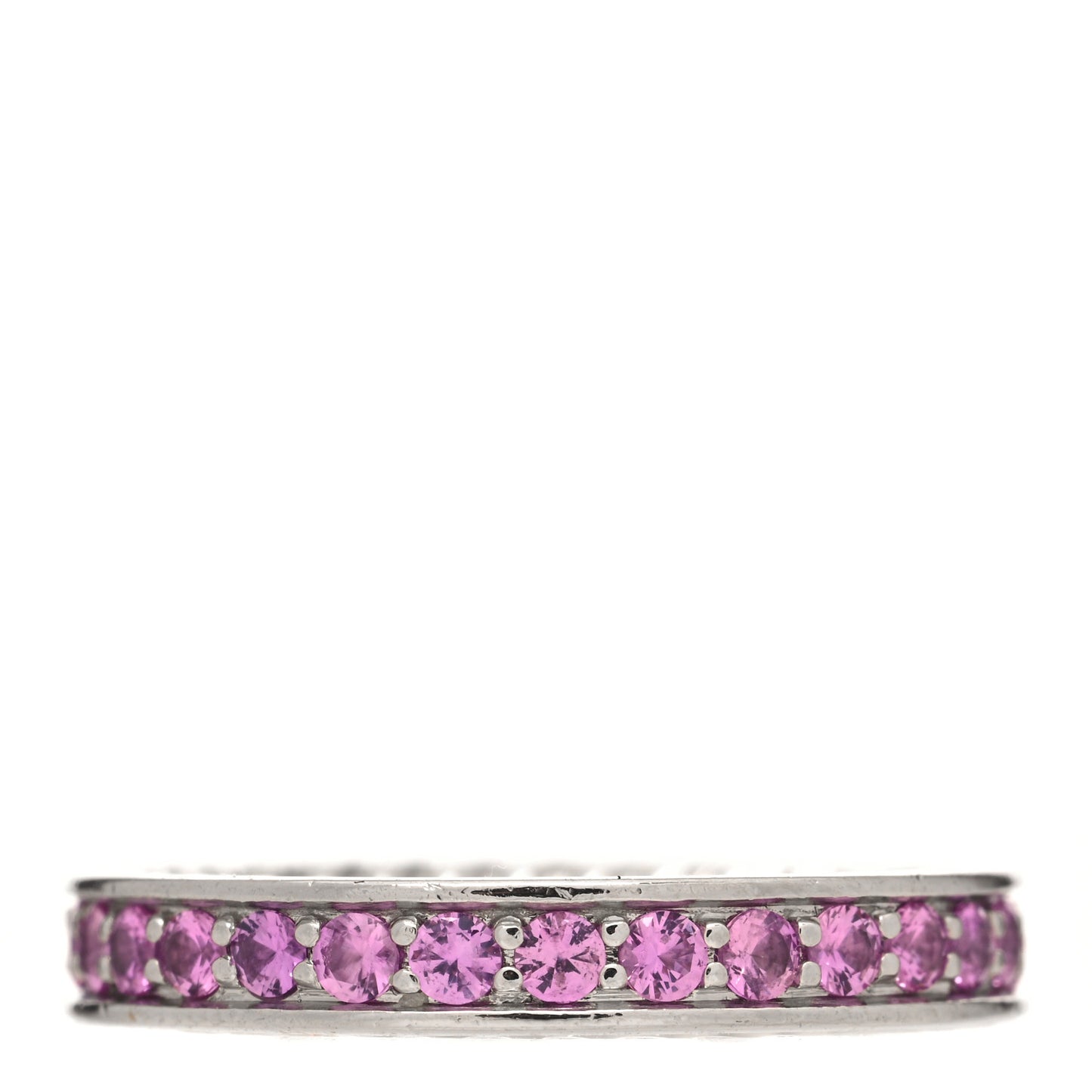 Platinum Pink Sapphire 3mm Eden Eternity Band Ring 45 3.25