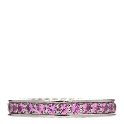 David Yurman Platinum Pink Sapphire 3mm Eden Eternity Band Ring 45 3.25 3 of 4