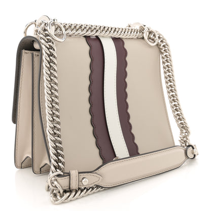 Fendi Vitello Liberty Lucido Catalan Mirror Hypnoteyes Studded Small Kan I Shoulder Bag Grigio Polvere Bordeaux Multicolor 3 of 10