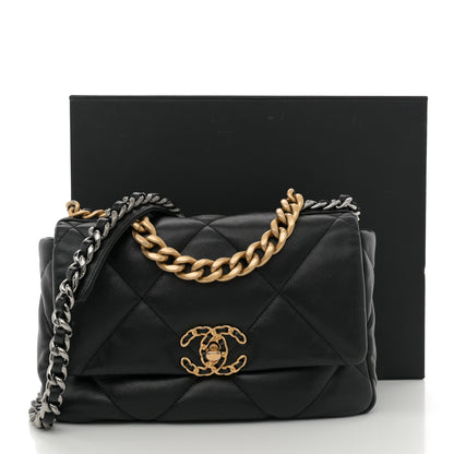 Chanel Lambskin Quilted Medium Chanel 19 Flap Black 14 of 14