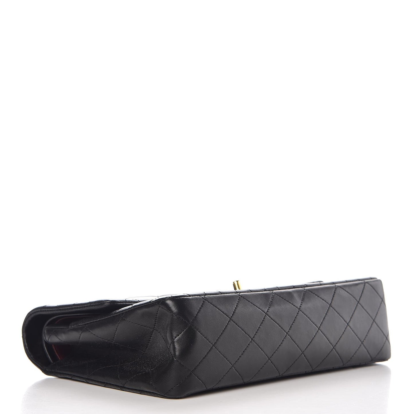 Lambskin Quilted Medium Double Flap Black