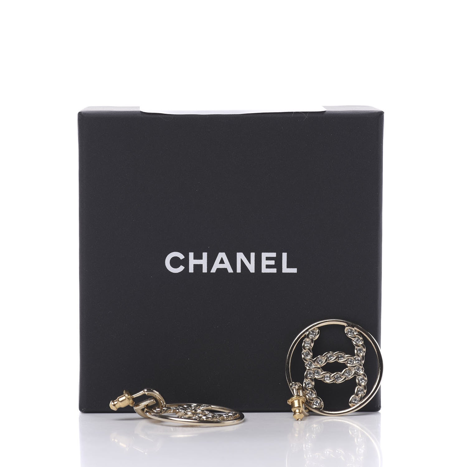 Chanel Baguette Crystal High Society CC Drop Earrings Gold 6 of 6