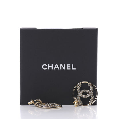 Chanel Baguette Crystal High Society CC Drop Earrings Gold 6 of 6