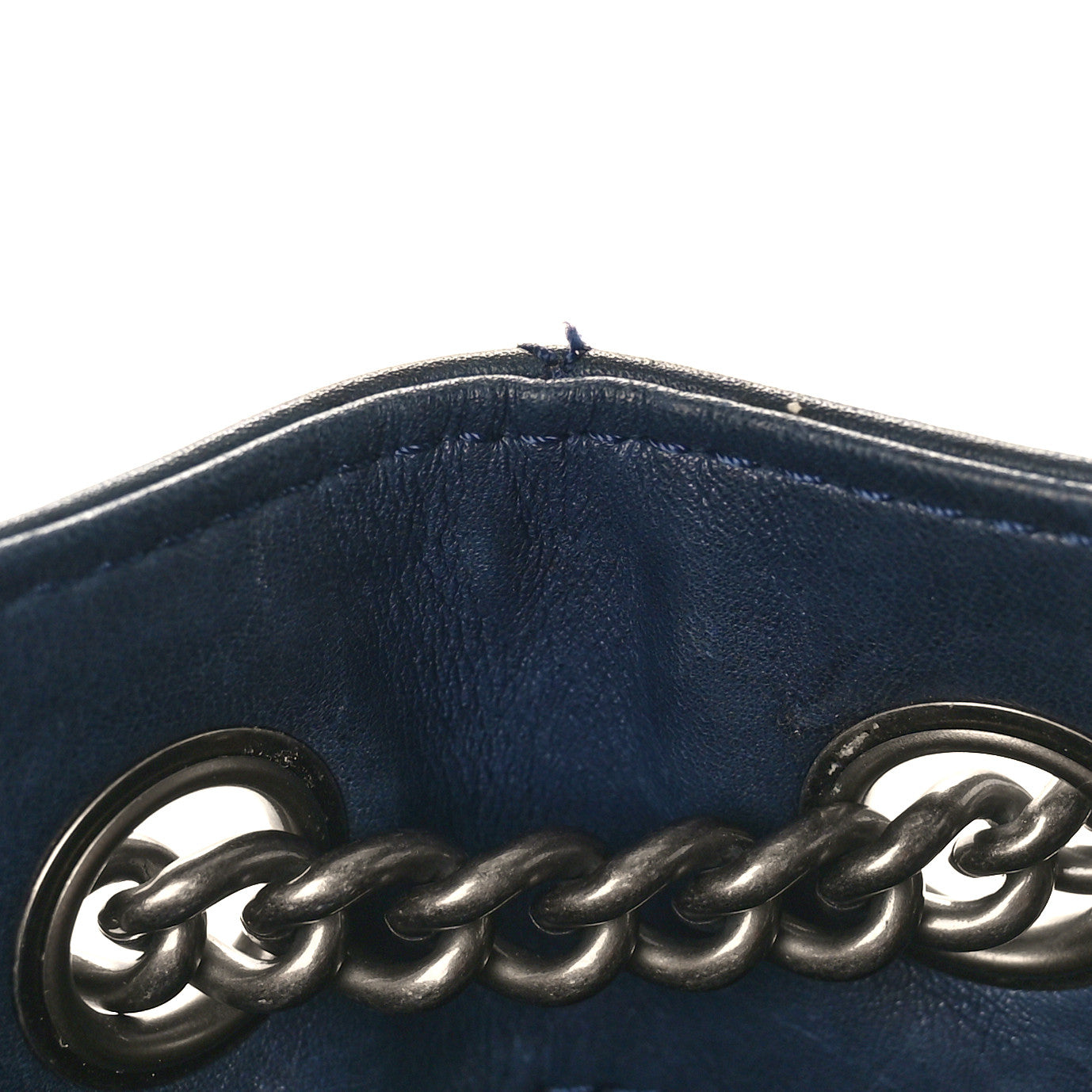 Chanel Calfskin Stitched Large Urban Luxury Drawstring Backpack Navy Blue 12 of 18