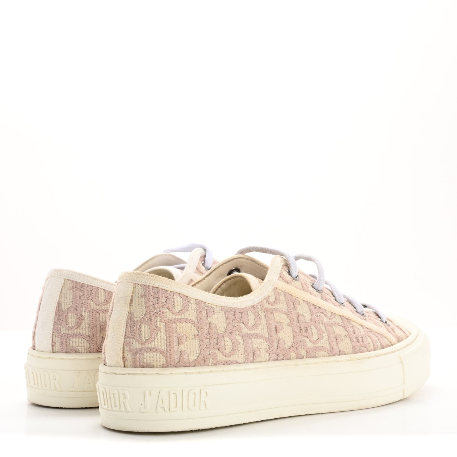 Christian Dior Canvas Oblique Walk'N'Dior  Low Top Sneakers 38.5 Powder Nude 5 of 11