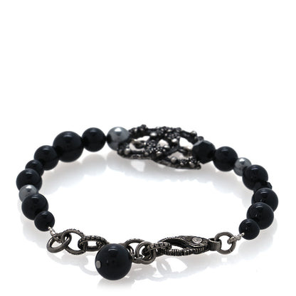 Chanel Pearl Crystal CC Camellia Bracelet Ruthenium Black 3 of 6