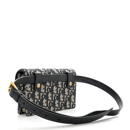 Christian Dior Oblique Saddle Belt Bag Blue 2 of 9