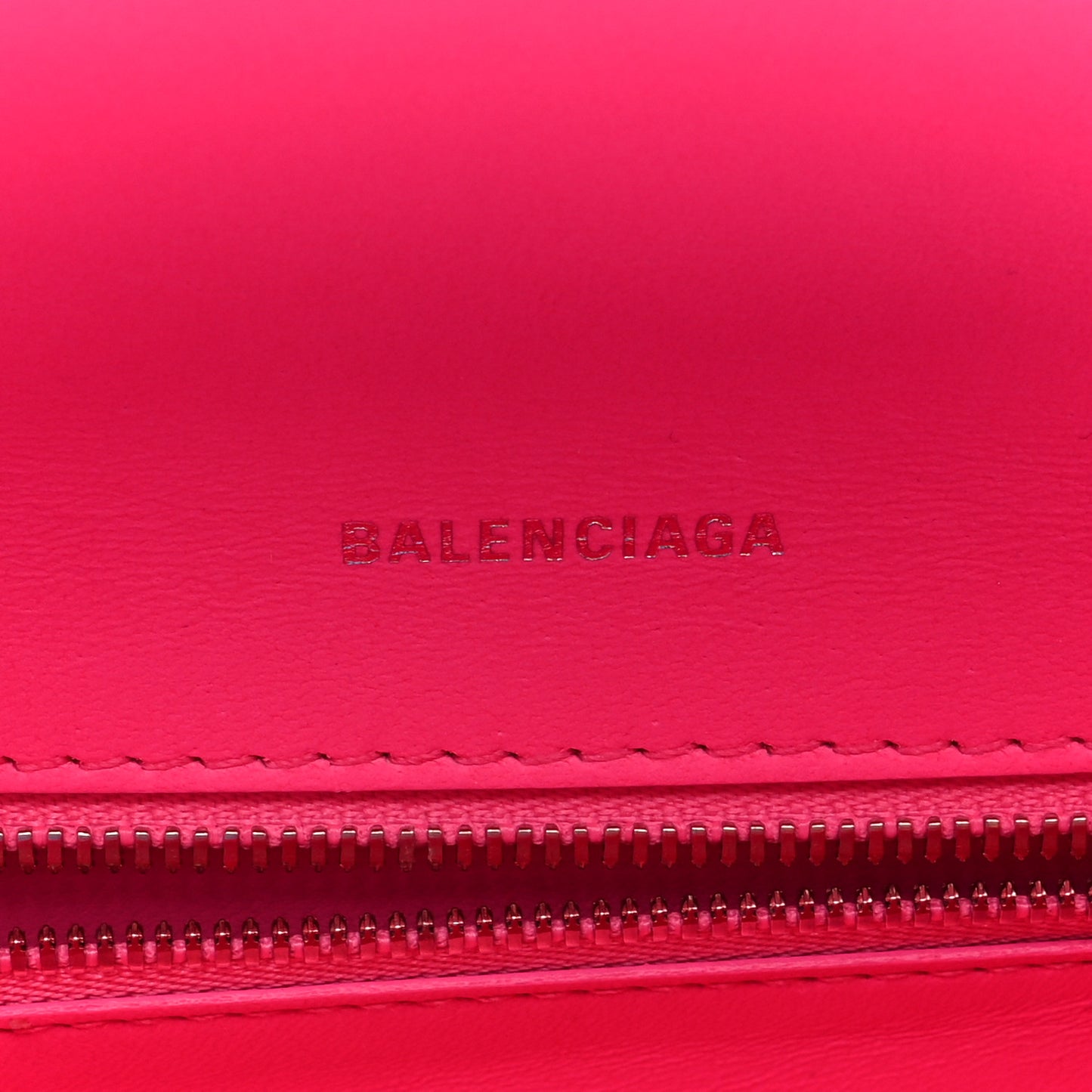 Shiny Box Calfskin Small Hourglass Top Handle Bag Fluo Pink