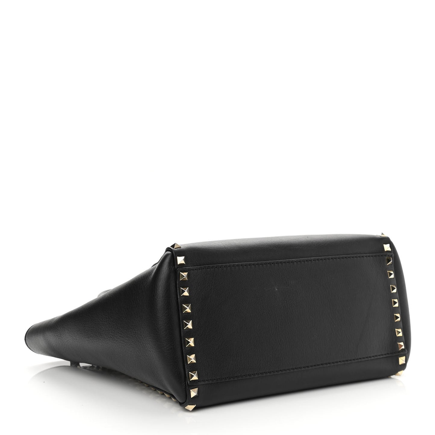 Vitello Rockstud Double Handle Tote Black