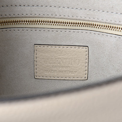 Valentino Garavani Grained Calfskin Rockstud Top Handle Flap Shoulder Bag Light Ivory 6 of 10