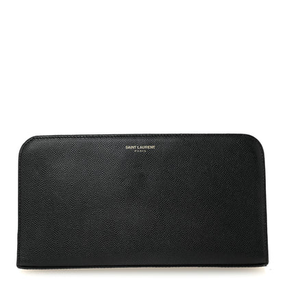 Saint Laurent Grain De Poudre Zip Around Travel Wallet Black 1 of 7