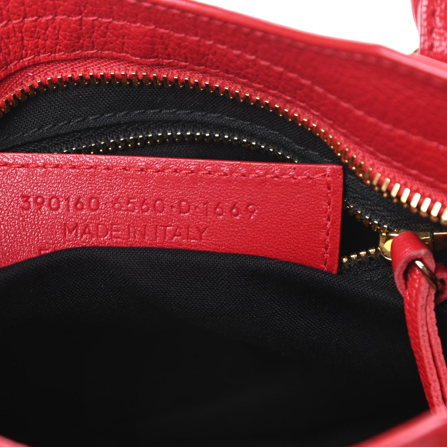 Chevre Gold Metallic Edge Hardware Mini City Rouge Grenade