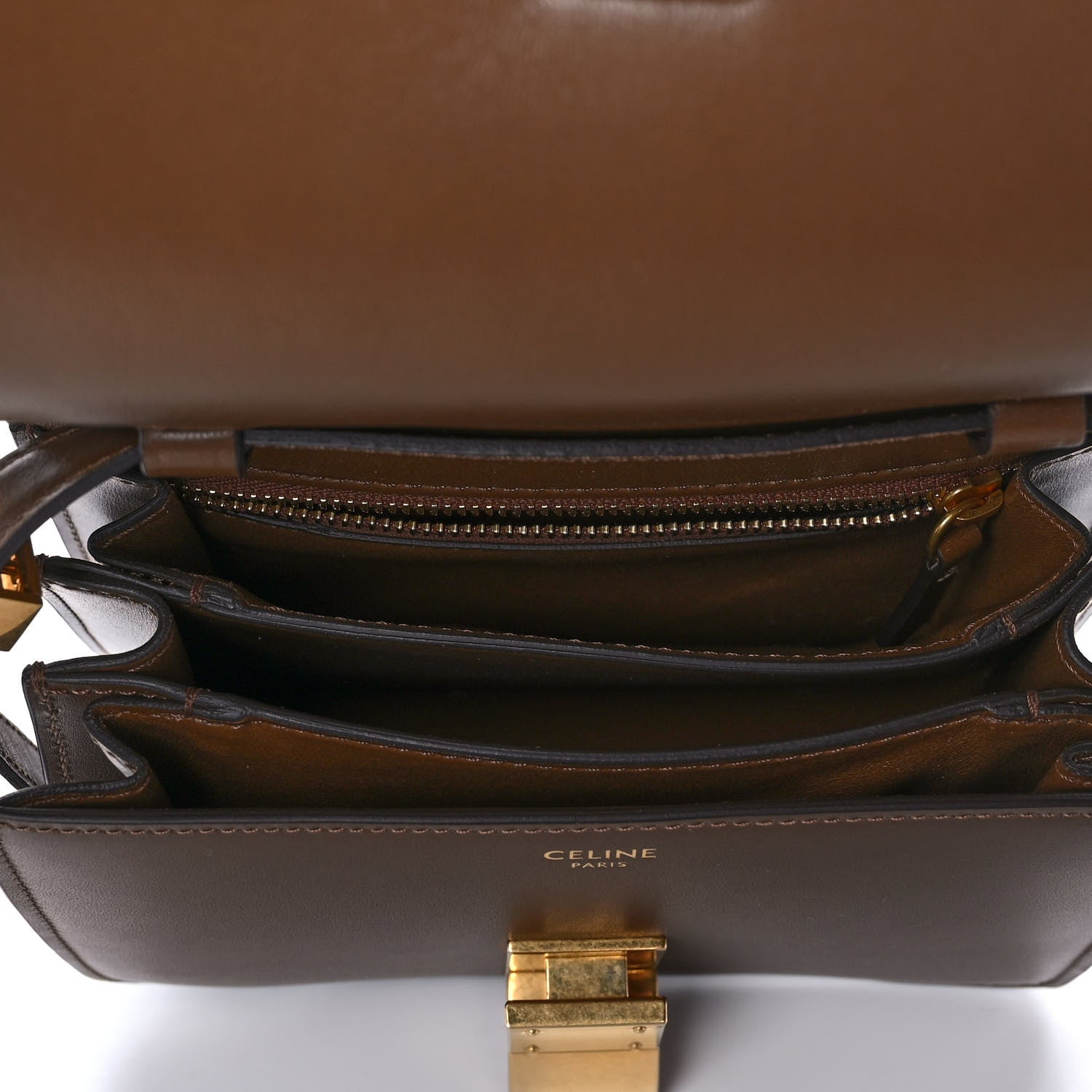 Celine Smooth Calfskin Small Classic Box Flap Bag Camel 5 of 10