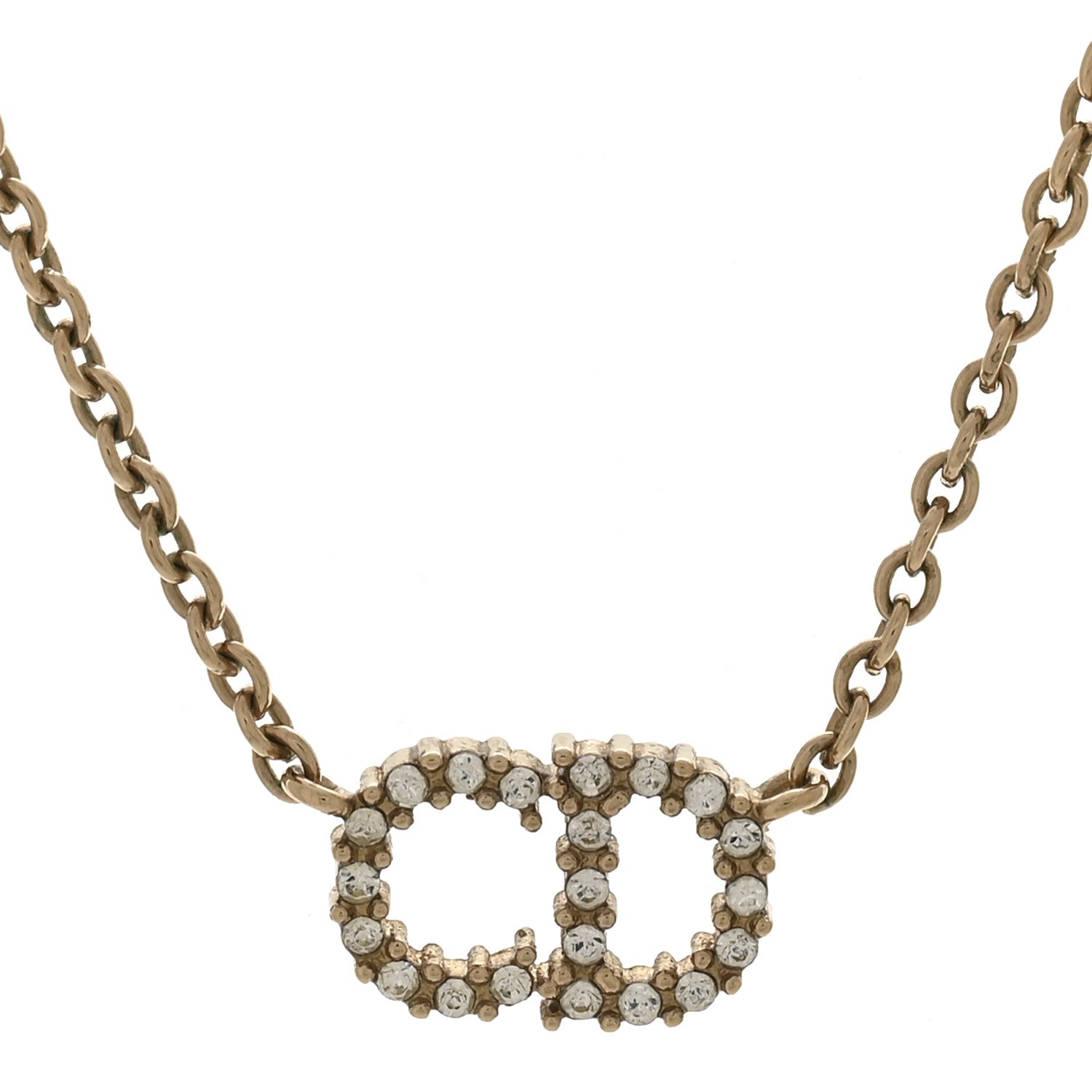 Christian Dior Metal Crystal Clair D Lune Necklace Gold 4 of 7