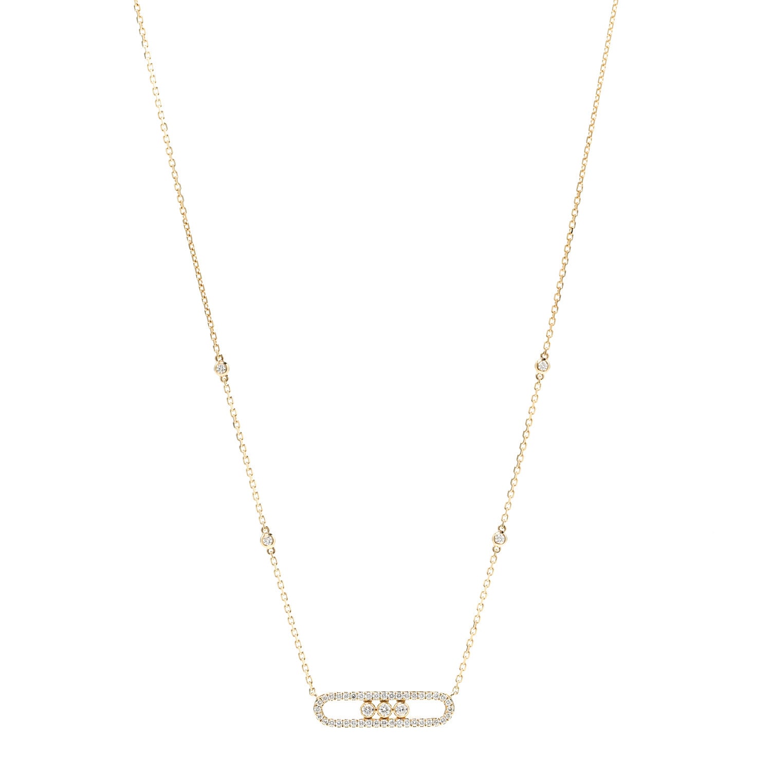 Messika 18K Yellow Gold Diamond Baby Move Classic Pave Necklace 1 of 8