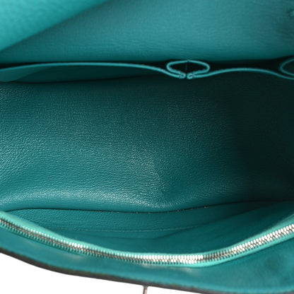 Hermes Taurillon Clemence Jypsiere 28 Bleu Paon 6 of 12