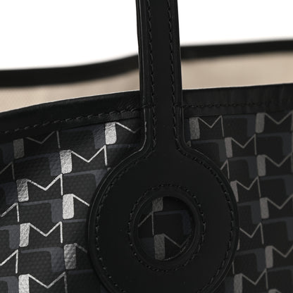 Moynat Grained Calfskin Canvas 1920 Oh! Tote Ruban MM Carbon Silver 9 of 12