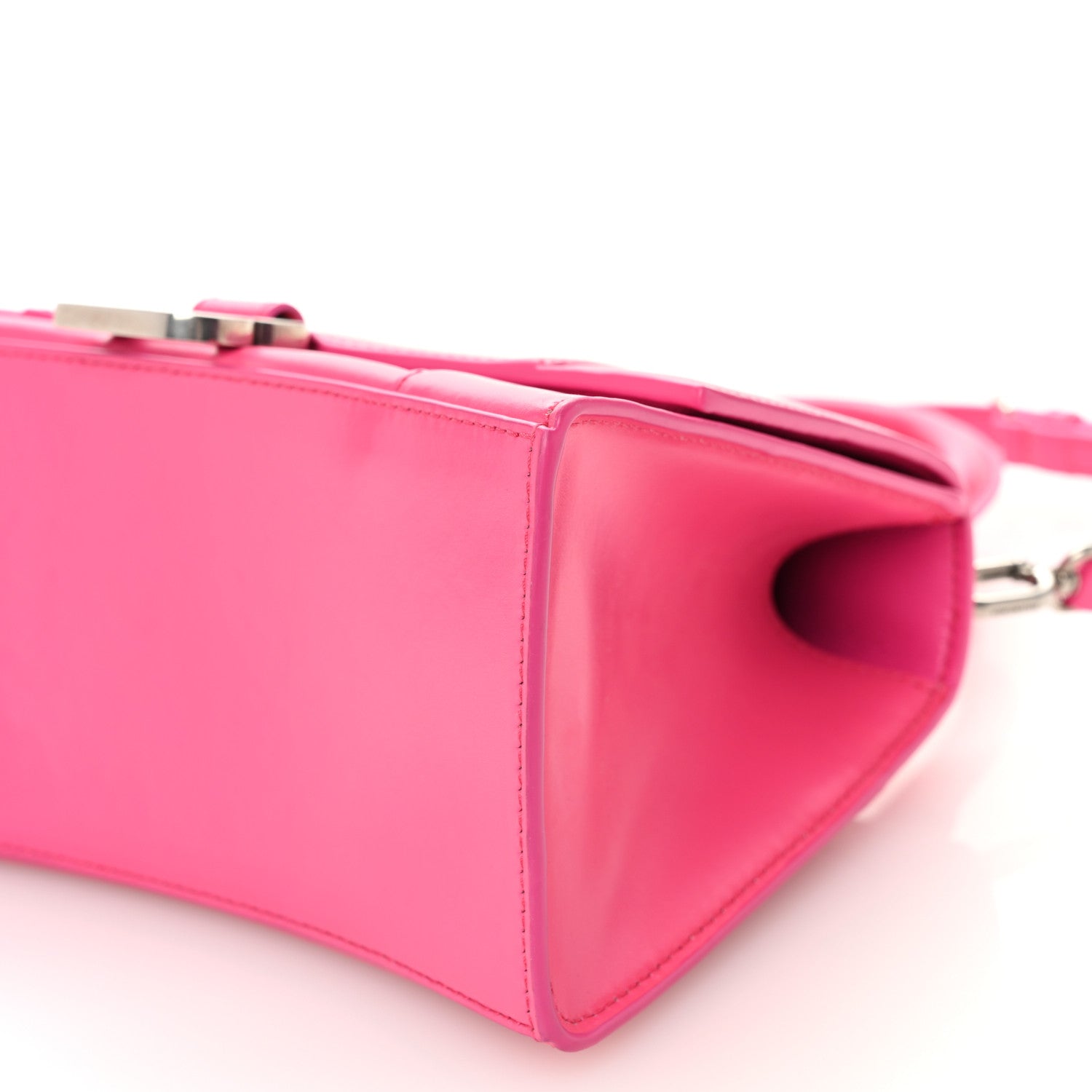 Balenciaga Shiny Box Calfskin Small Hourglass Top Handle Bag Acid Fuchsia 10 of 11