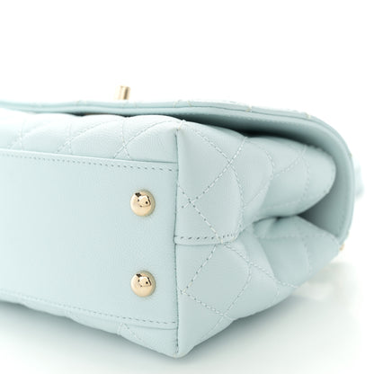 Chanel Caviar Quilted Extra Mini Coco Handle Flap Light Blue 10 of 10