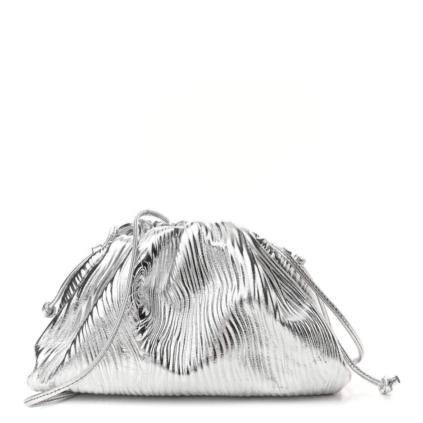 Metallic Bark Calfskin The Mini Pouch Silver