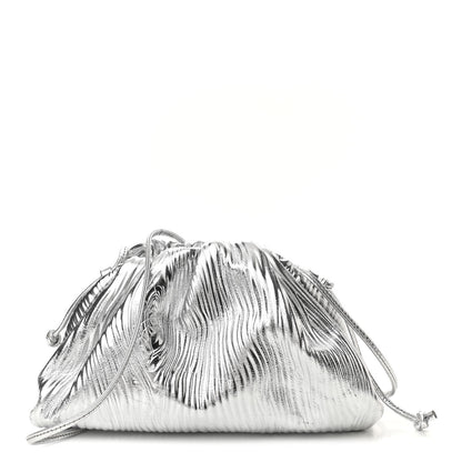 Bottega Veneta Metallic Bark Calfskin The Mini Pouch Silver 1 of 9