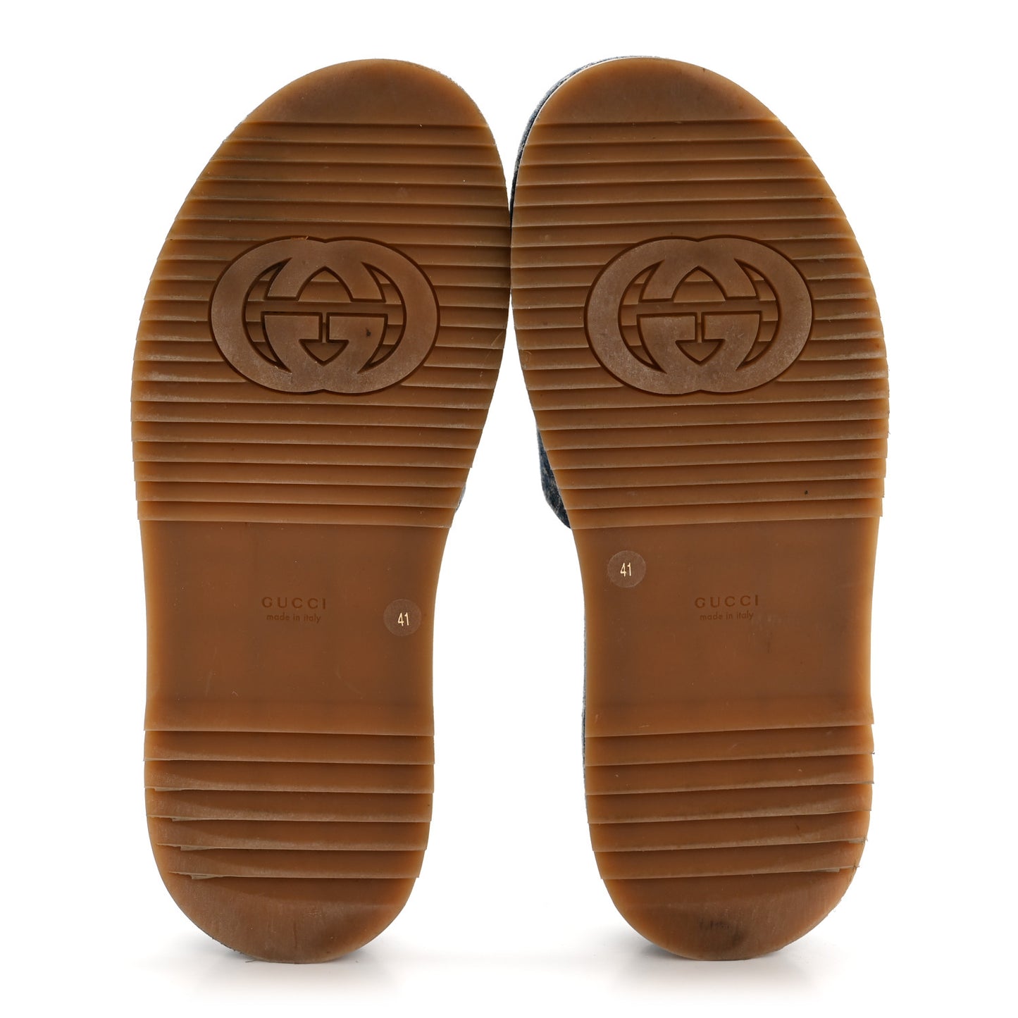 New Denim GG Monogram Angelina Platform 55mm Slide Sandals 41 Blue Tea