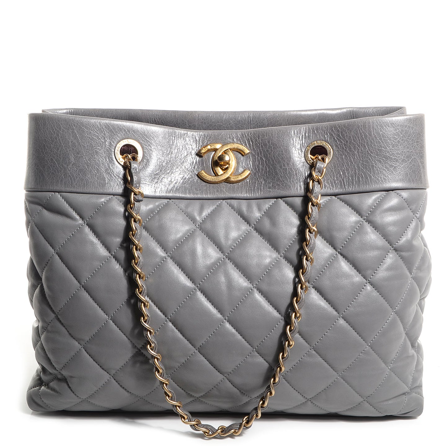 Calfskin Soft Elegance Large Tote Grey
