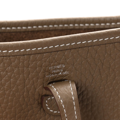 Hermes Taurillon Clemence Evelyne TPM Etoupe Bleu Indigo 6 of 11