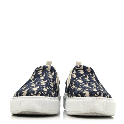 Christian Dior Canvas Oblique Embroidered Womens Solar Slip On Sneakers 40 Deep Blue 2 of 4