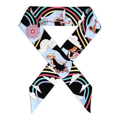 Hermes Silk Carres Volants Twilly Black Ciel Multicolor 1 of 6